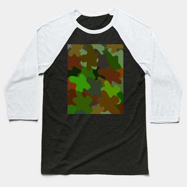 camo Baseball T-Shirt by rickylabellevie